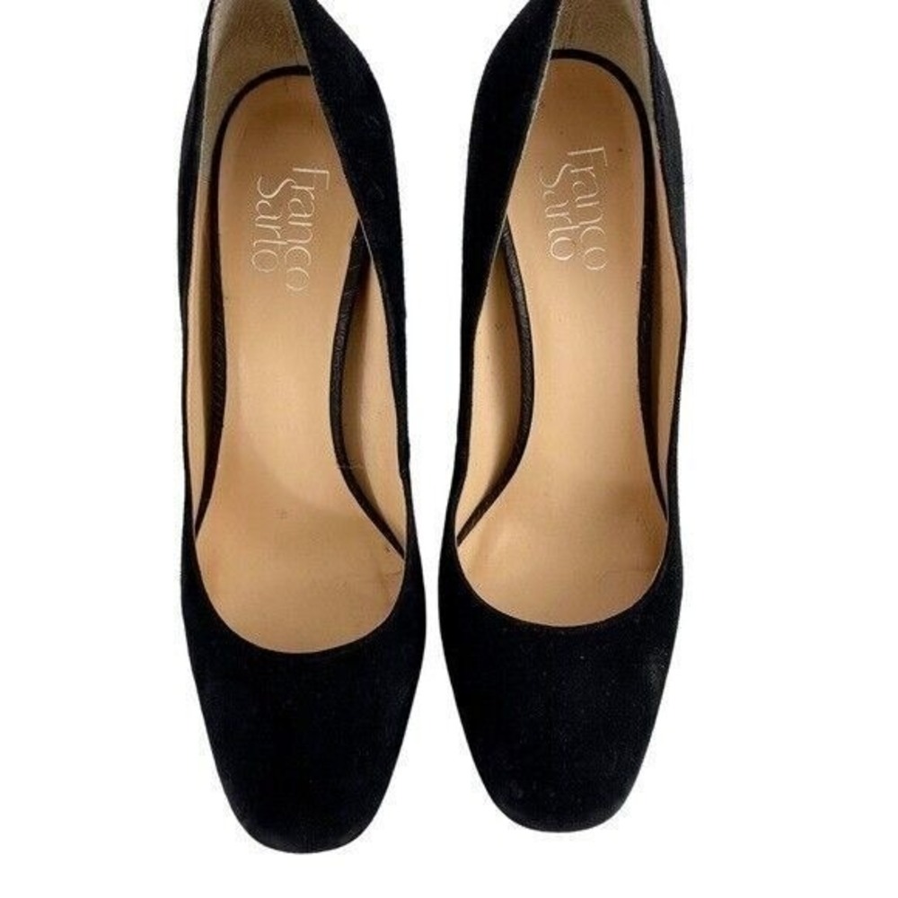 Franco Sarto Ingall Snake Embossed Suede Black Pump 9M Office Career‎ - Picture 7 of 12